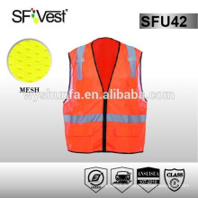 Gilet de sécurité réfléchissant avec poche, vêtements à haute visibilité avec ANSI / ISEA 107
